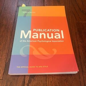 Publication Manual of the American Psychological Association, 7th Edition
